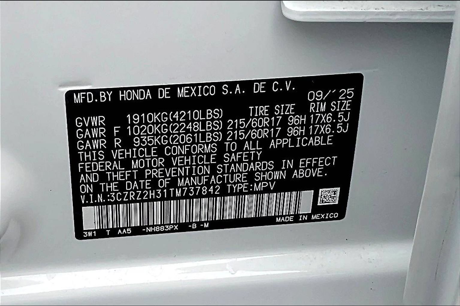 Used 2026 Honda HR-V LX image 18