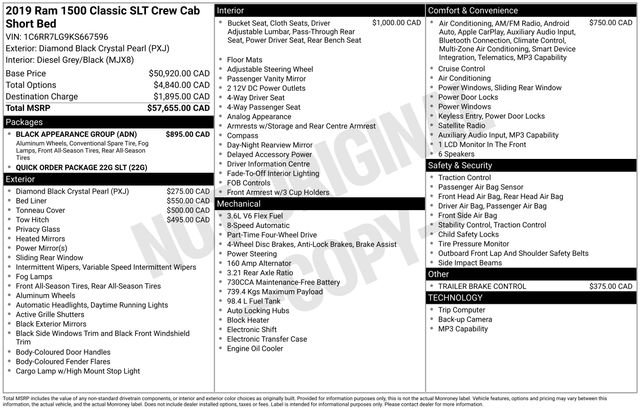 Used 2019 RAM 1500 Classic SLT w/ Black Appearance Group AWD/4WD image 2
