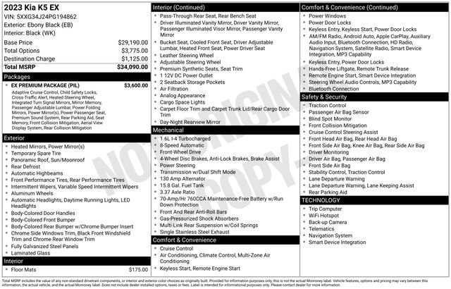 Used 2023 Kia K5 EX w/ EX Premium Package FWD image 5