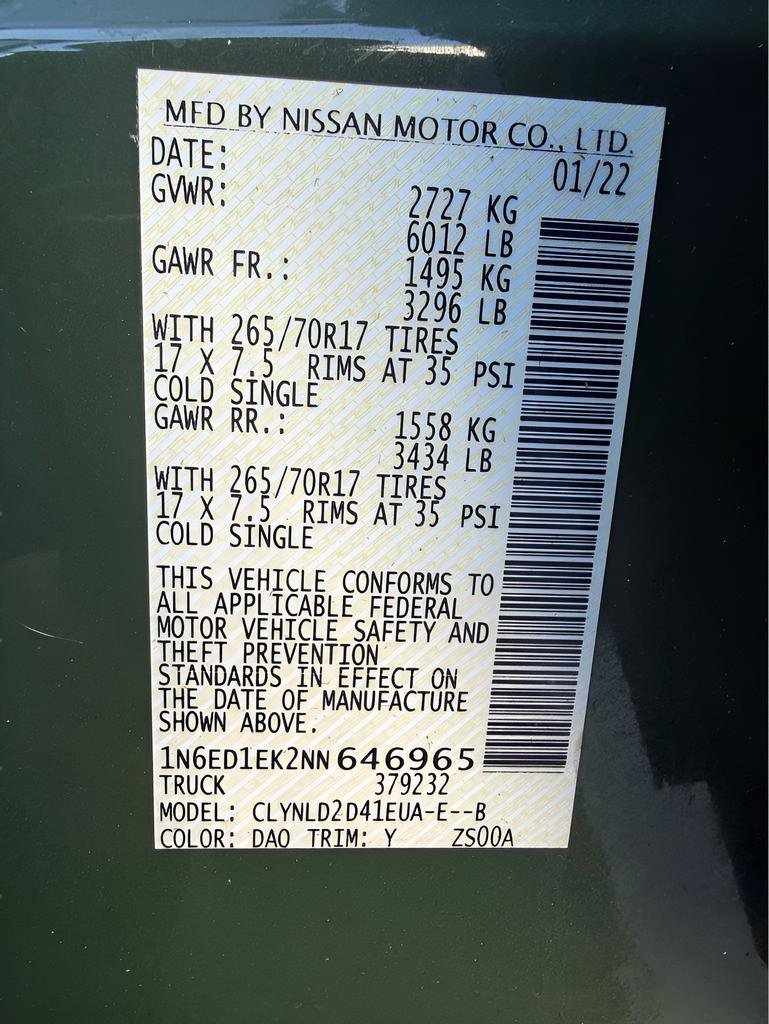 Used 2022 Nissan Frontier PRO-4X w/ Pro-4X Premium Package image 29