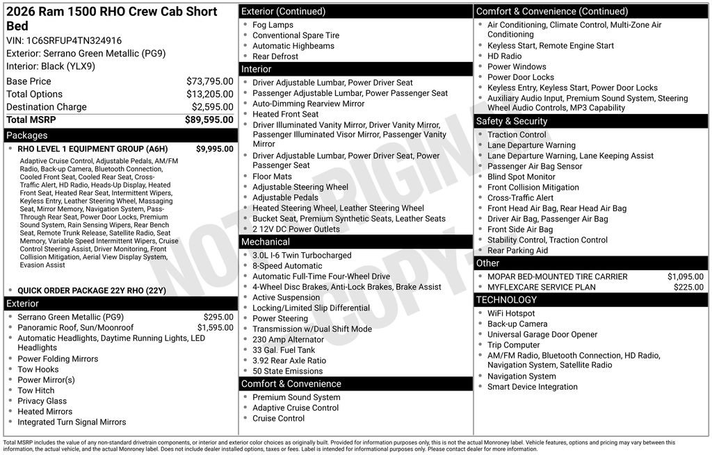 New 2026 RAM 1500 RHO w/ RHO Level 1 Equipment Group AWD/4WD image 7