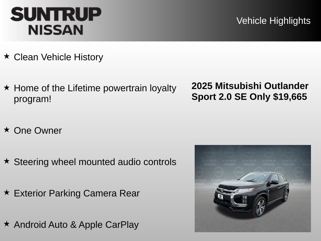Used 2025 Mitsubishi Outlander Sport SE AWD/4WD image 7