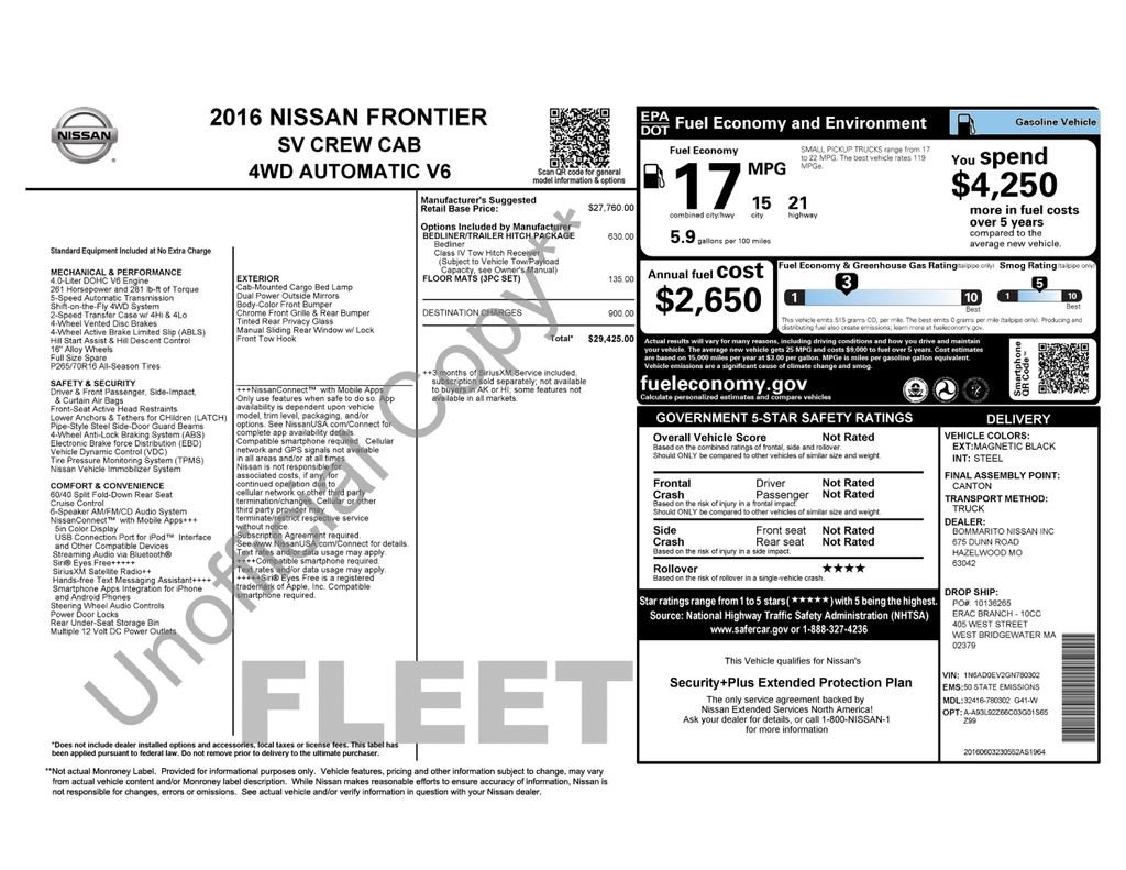 Used 2016 Nissan Frontier SV AWD/4WD image 14