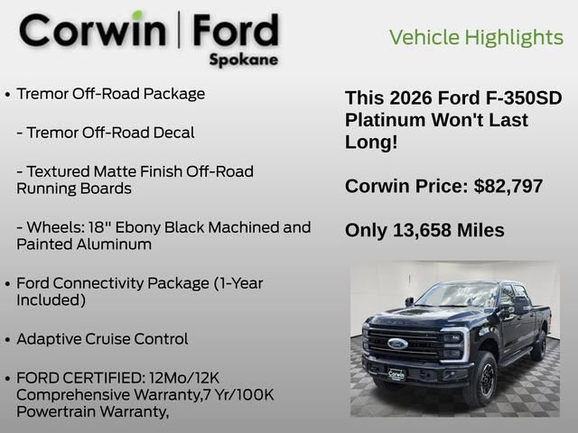 Certified 2026 Ford F350 Platinum w/ Tremor Off-Road Package AWD/4WD image 7