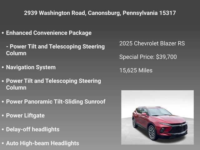 Certified 2025 Chevrolet Blazer RS w/ Enhanced Convenience Package AWD/4WD image 10