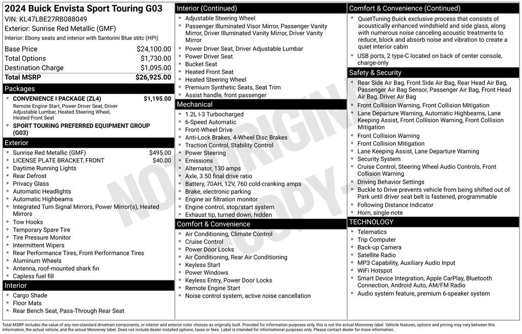 Certified 2024 Buick Envista Sport Touring w/ Convenience I Package FWD image 2