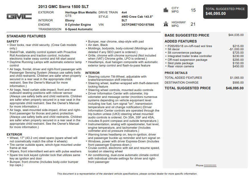 Used 2013 GMC Sierra 1500 SLT w/ SLT Convenience Package image 33