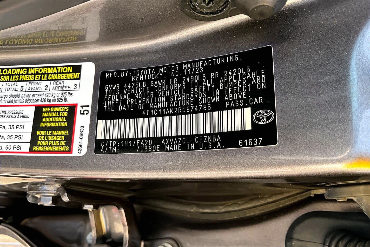 Used 2024 Toyota Camry LE FWD image 67