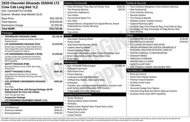 Used 2020 Chevrolet Silverado 3500 LTZ w/ Technology Package image 30