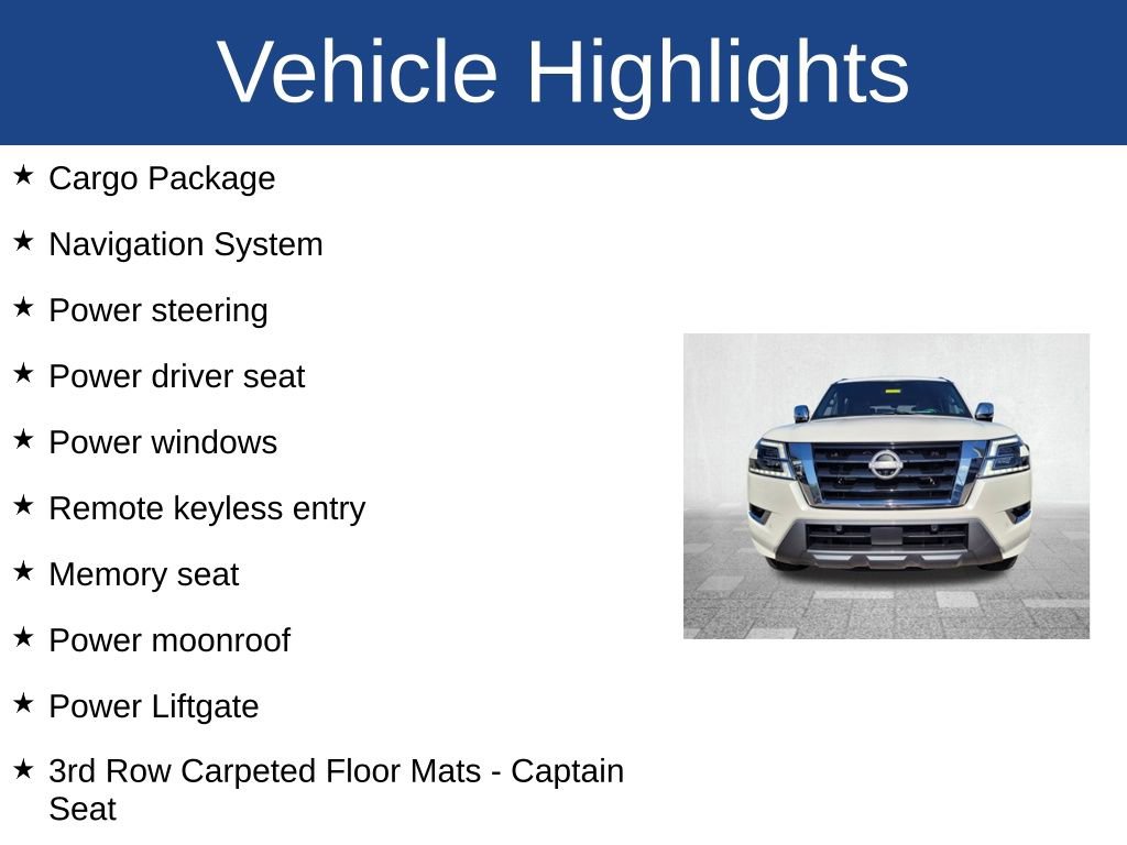 Used 2024 Nissan Armada Platinum w/ Captain's Chairs Package image 3