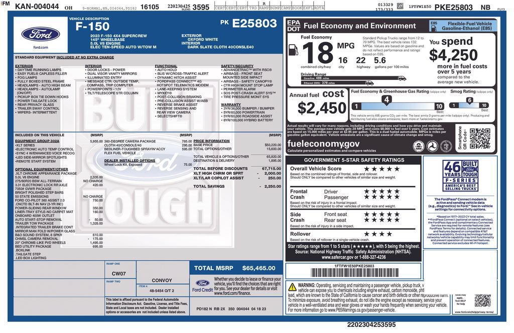 Certified 2023 Ford F150 XLT w/ Equipment Group 302A High AWD/4WD image 5
