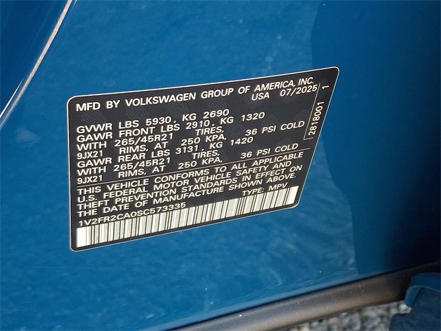 New 2025 Volkswagen Atlas SEL Premium R-Line image 17