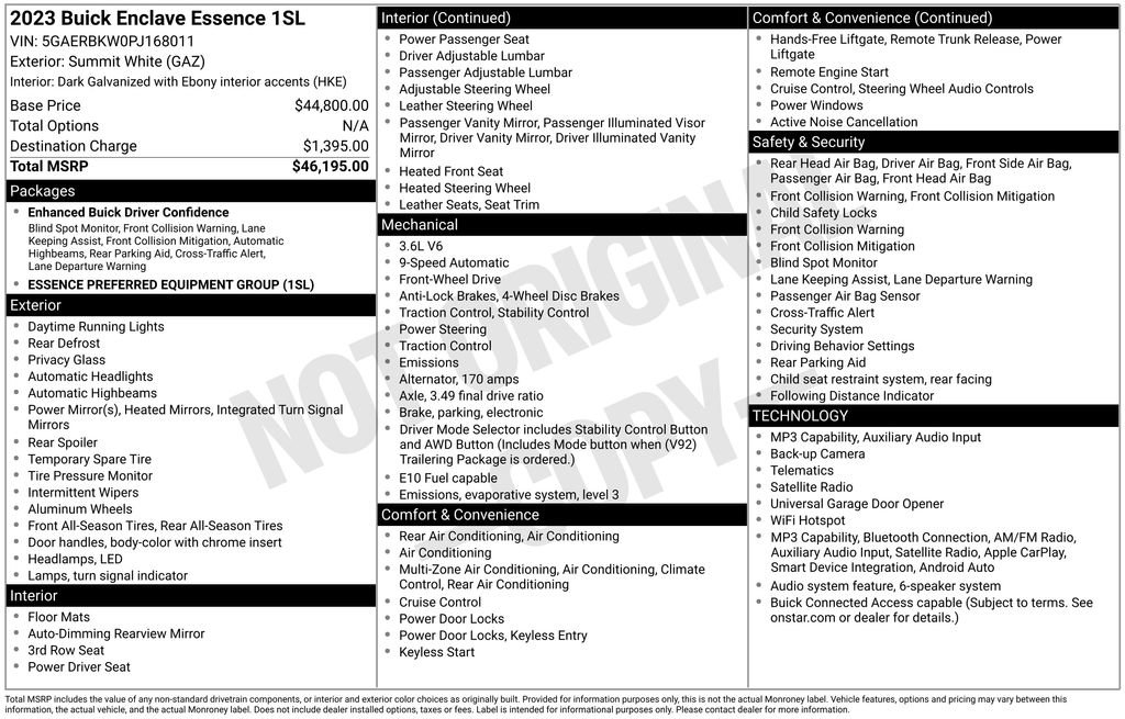 Certified 2023 Buick Enclave Essence FWD image 52