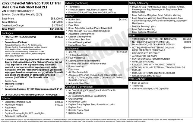Used 2022 Chevrolet Silverado 1500 LT Trail Boss w/ Protection Package AWD/4WD image 45