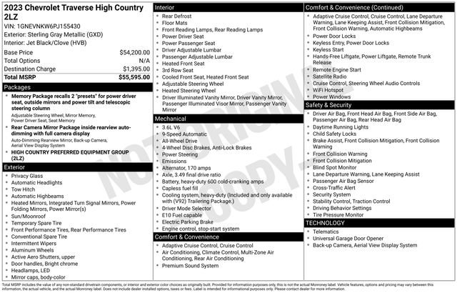 Used 2023 Chevrolet Traverse High Country image 5