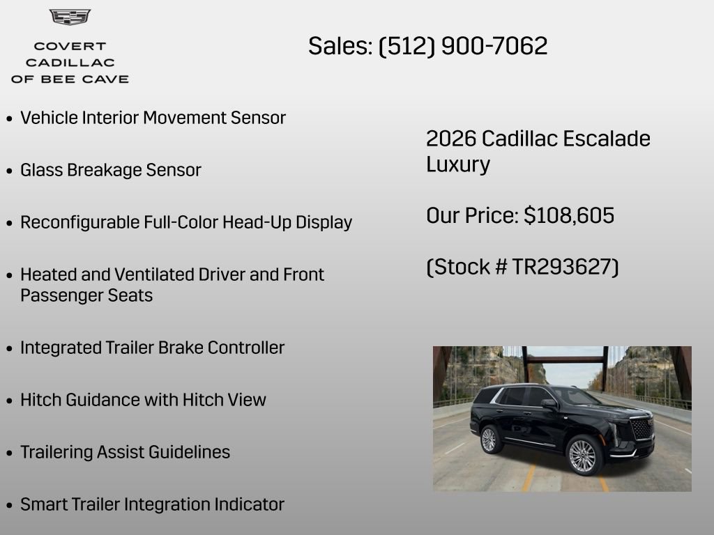 New 2026 Cadillac Escalade Luxury w/ LPO, Floor Liner Package image 30