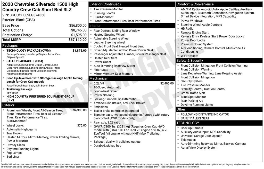 Certified 2020 Chevrolet Silverado 1500 High Country w/ Technology Package image 4