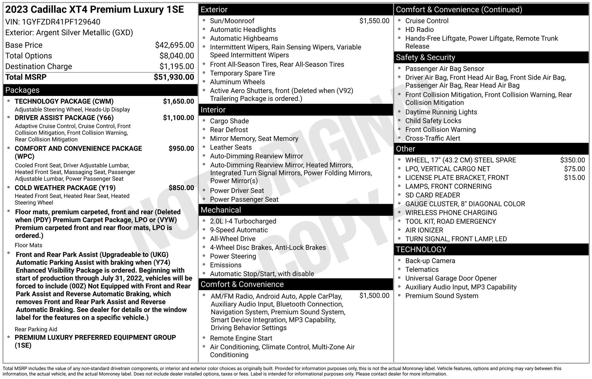 Used 2023 Cadillac XT4 Premium Luxury w/ Technology Package image 3