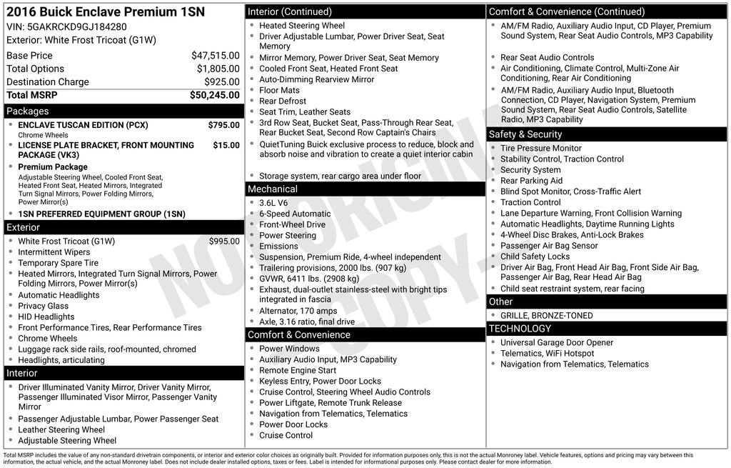 Used 2016 Buick Enclave Premium w/ Enclave Tuscan Edition image 4