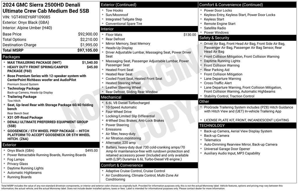 Used 2024 GMC Sierra 2500 Denali Ultimate w/ Max Trailering Package AWD/4WD image 6