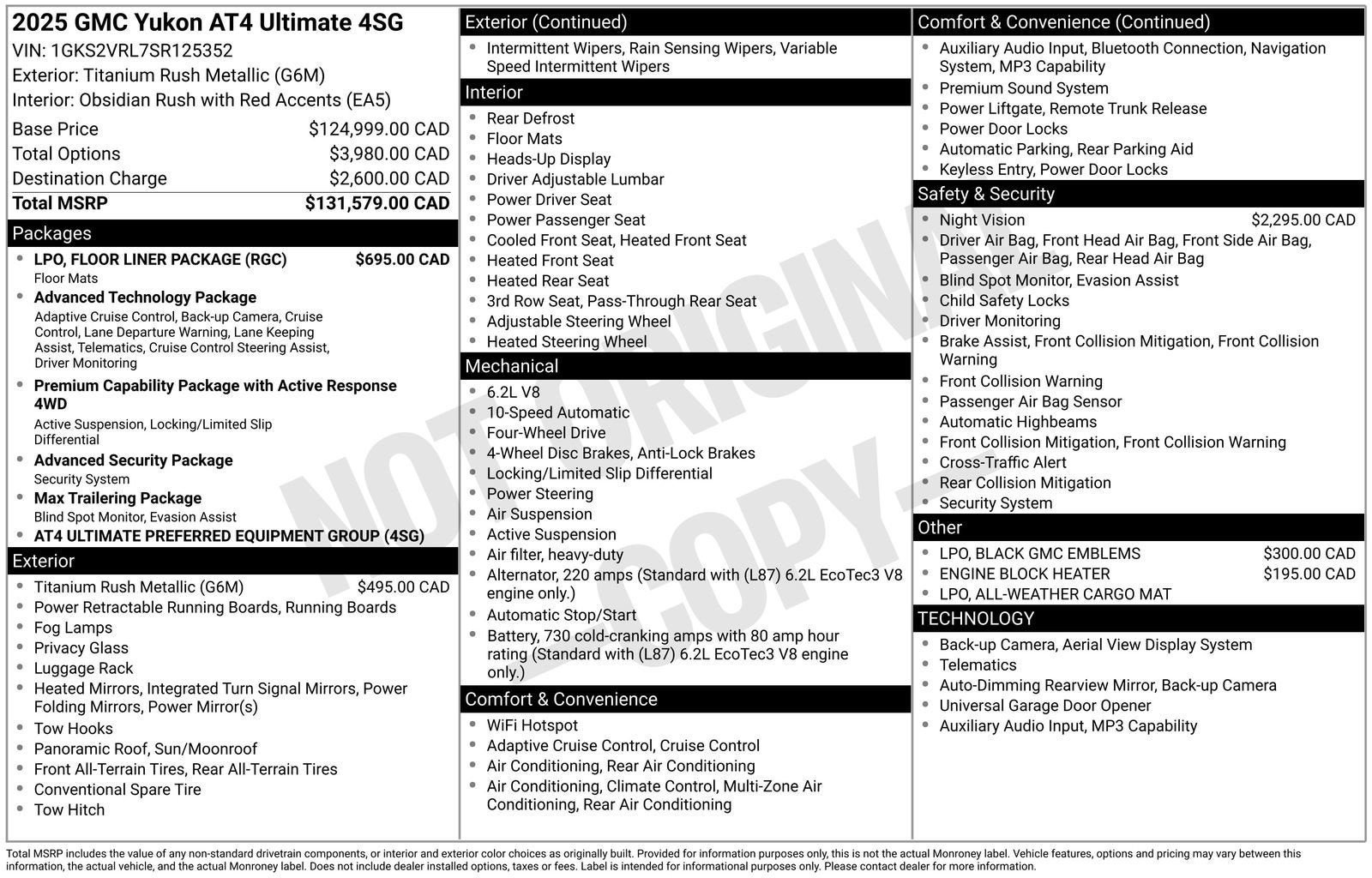 Used 2025 GMC Yukon AT4 Ultimate w/ LPO, Floor Liner Package AWD/4WD image 38