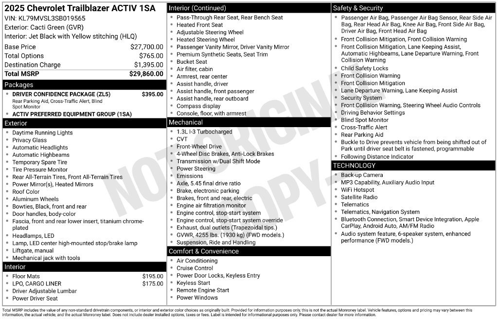 Used 2025 Chevrolet TrailBlazer ACTIV w/ Driver Confidence Package FWD image 34