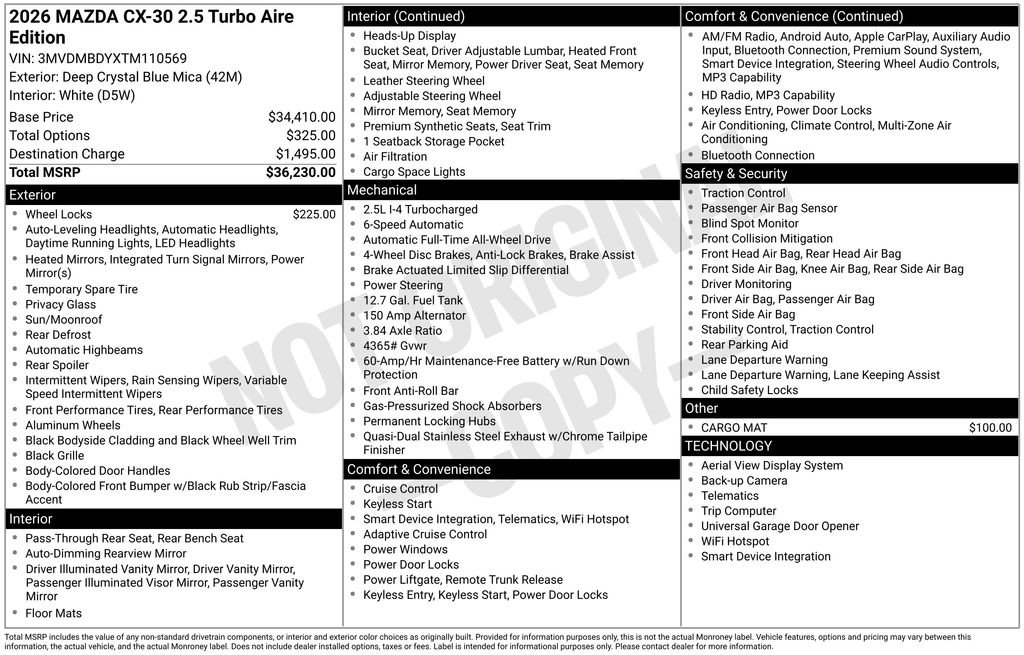 New 2026 MAZDA CX-30 2.5 Turbo w/ Premium Package image 6