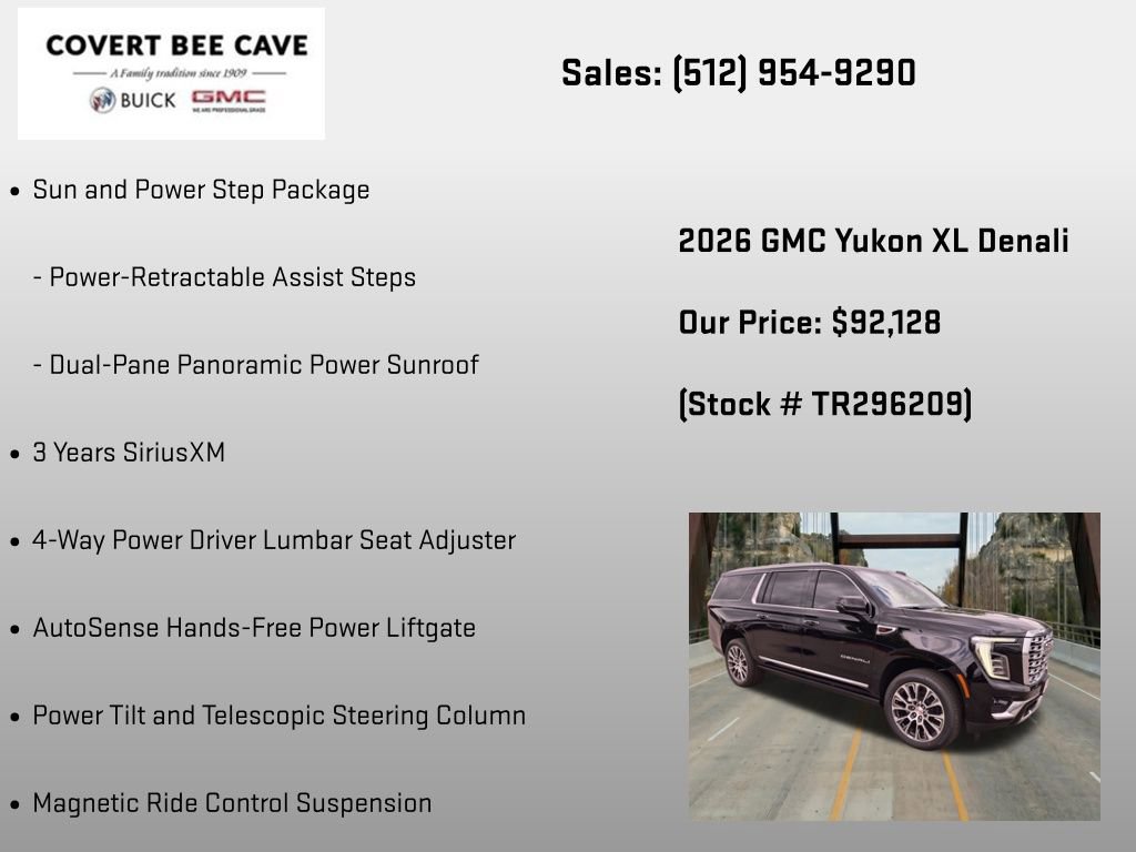 New 2026 GMC Yukon XL Denali w/ Sun & Power Step Package AWD/4WD image 18