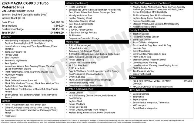 Used 2024 MAZDA CX-90 3.3 Turbo w/ Preferred Plus image 2