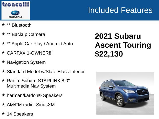 Used 2021 Subaru Ascent Touring AWD/4WD image 4