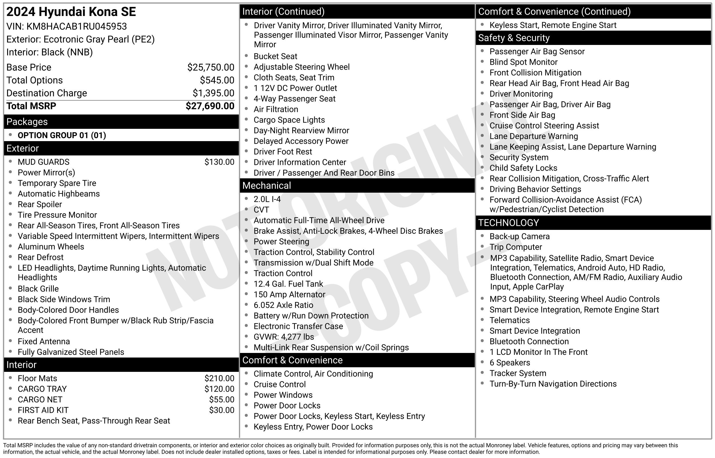 Certified 2024 Hyundai Kona SE AWD/4WD image 2