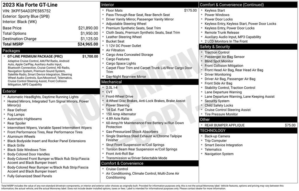 Used 2023 Kia Forte GT-Line w/ GT-Line Premium Package image 2