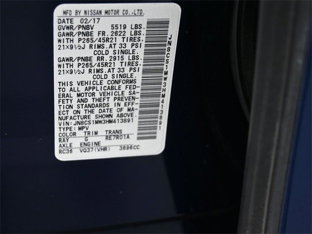 Used 2017 INFINITI QX70 AWD w/ Limited Package image 19