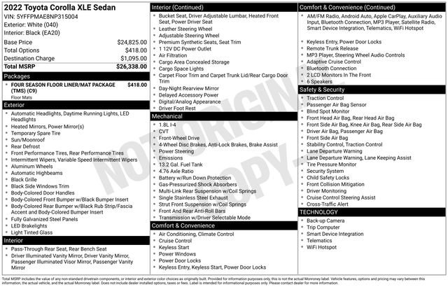 Used 2022 Toyota Corolla XLE image 36