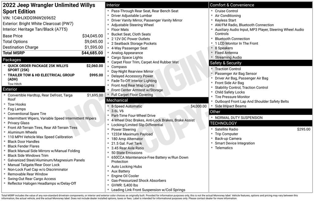 Used 2022 Jeep Wrangler Unlimited Sport image 35