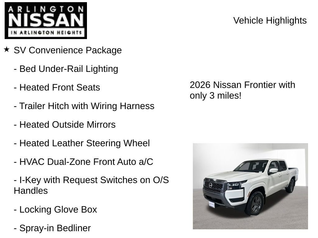 New 2026 Nissan Frontier SV w/ SV Convenience Package image 8