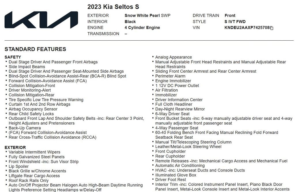 Used 2023 Kia Seltos S FWD image 19