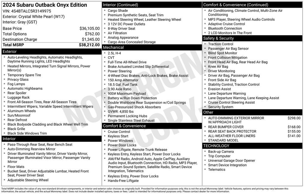 Used 2024 Subaru Outback Onyx Edition image 3