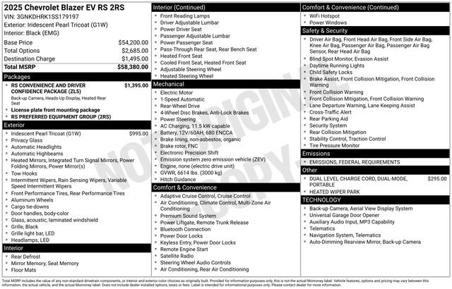 New 2025 Chevrolet Blazer EV RS image 2