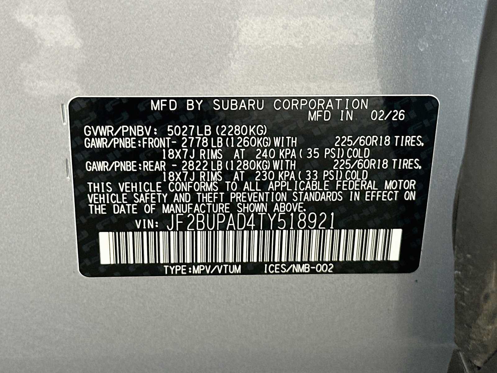Certified 2026 Subaru Outback Premium AWD/4WD image 29