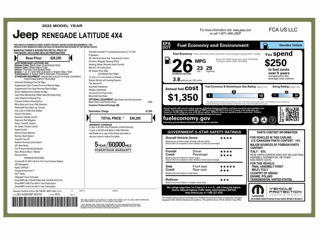 Used 2022 Jeep Renegade Latitude image 2