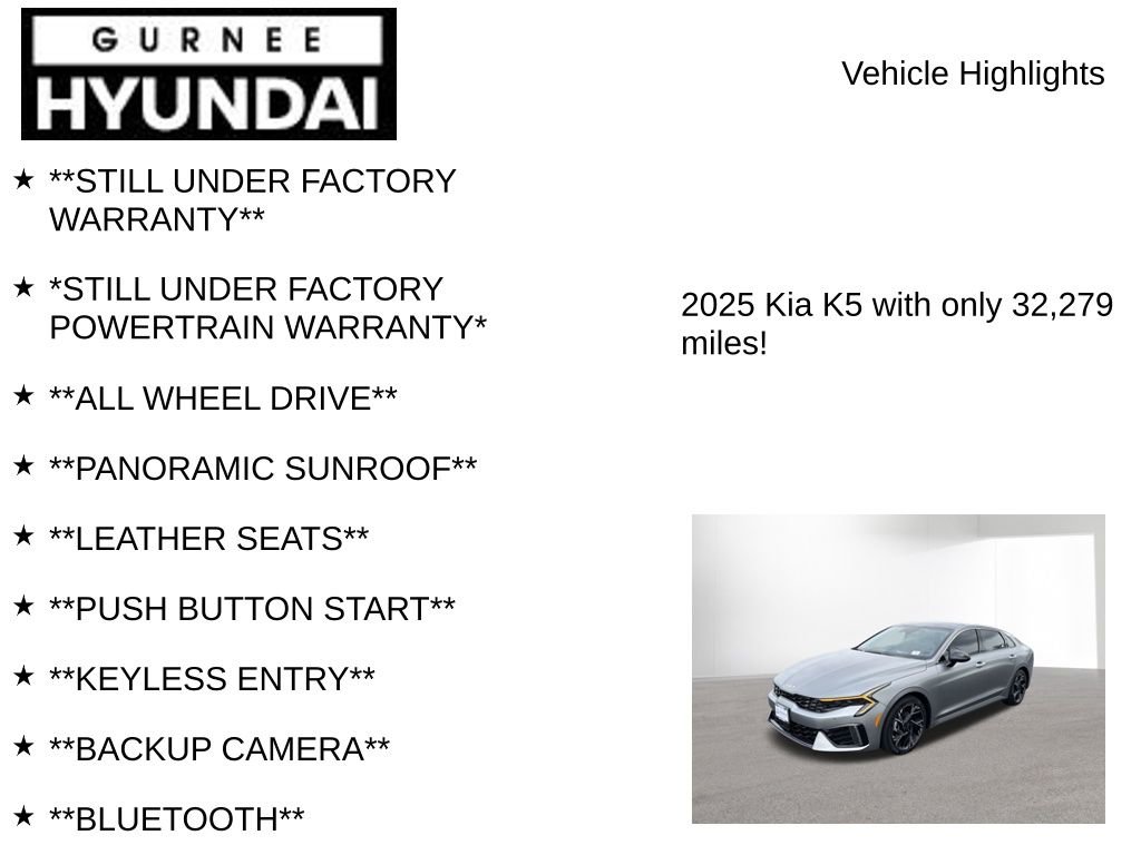 Used 2025 Kia K5 GT-Line w/ GT-Line Premium Package AWD/4WD image 7