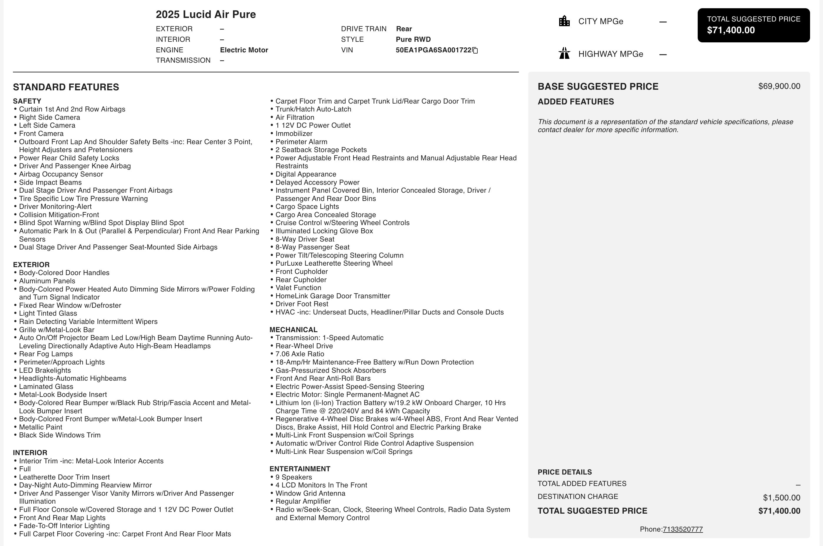 Used 2025 Lucid Air Pure image 4