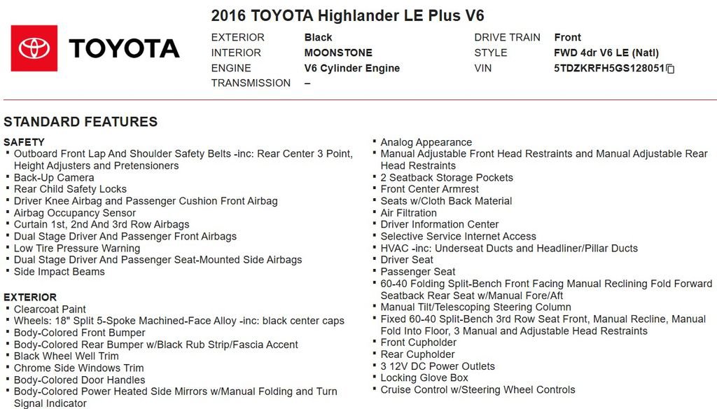 Used 2016 Toyota Highlander Plus FWD image 16