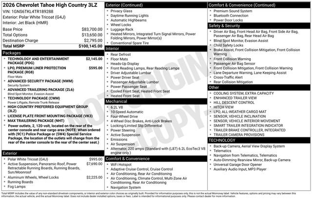New 2026 Chevrolet Tahoe High Country image 18