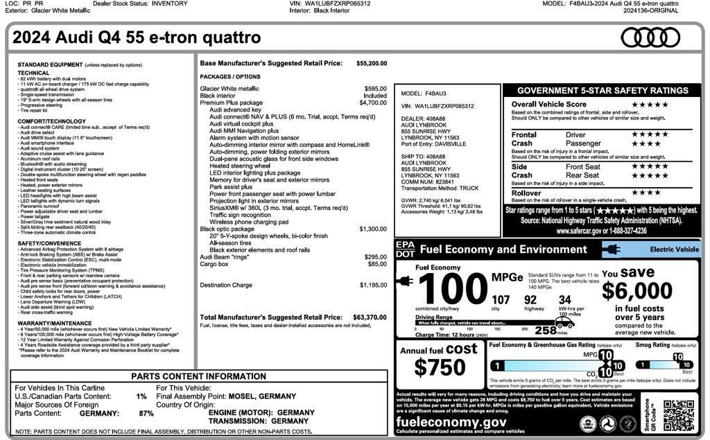 Used 2024 Audi Q4 e-tron Premium Plus w/ Premium Plus AWD/4WD image 4