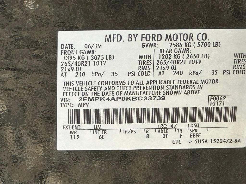 Used 2019 Ford Edge ST w/ Equipment Group 401A AWD/4WD image 48