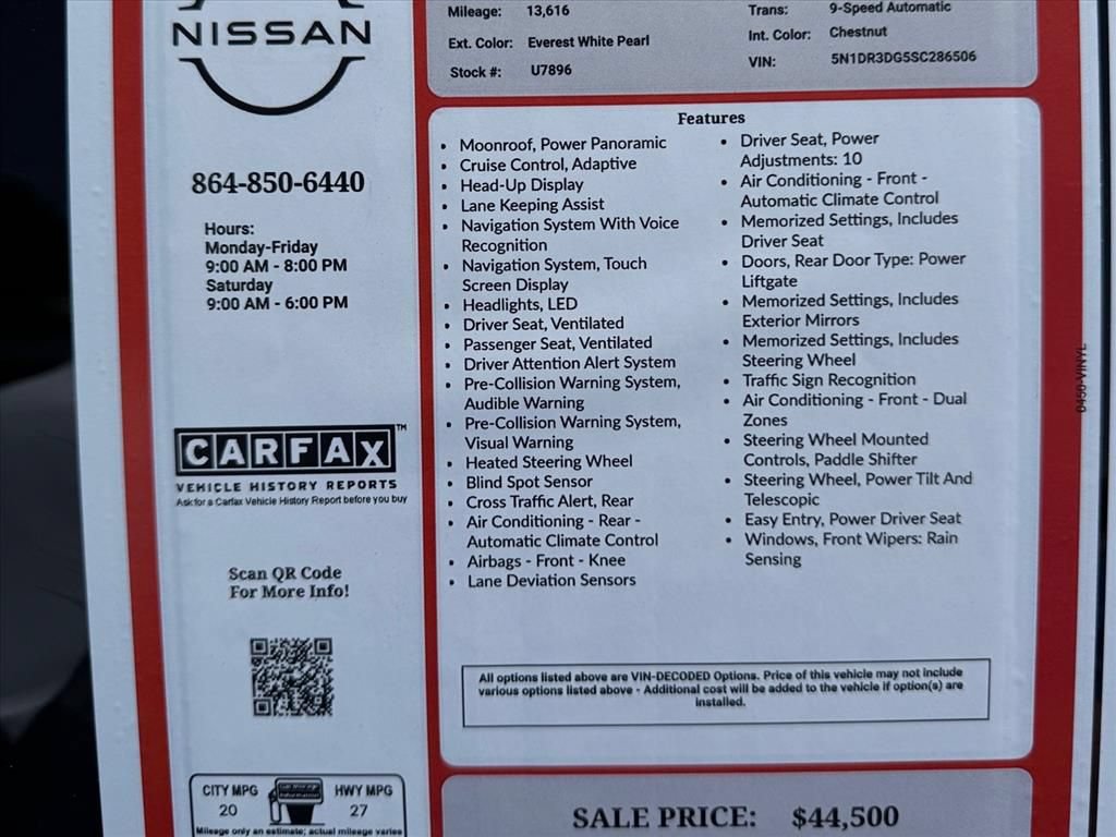 Certified 2025 Nissan Pathfinder Platinum w/ Cargo Package FWD image 27