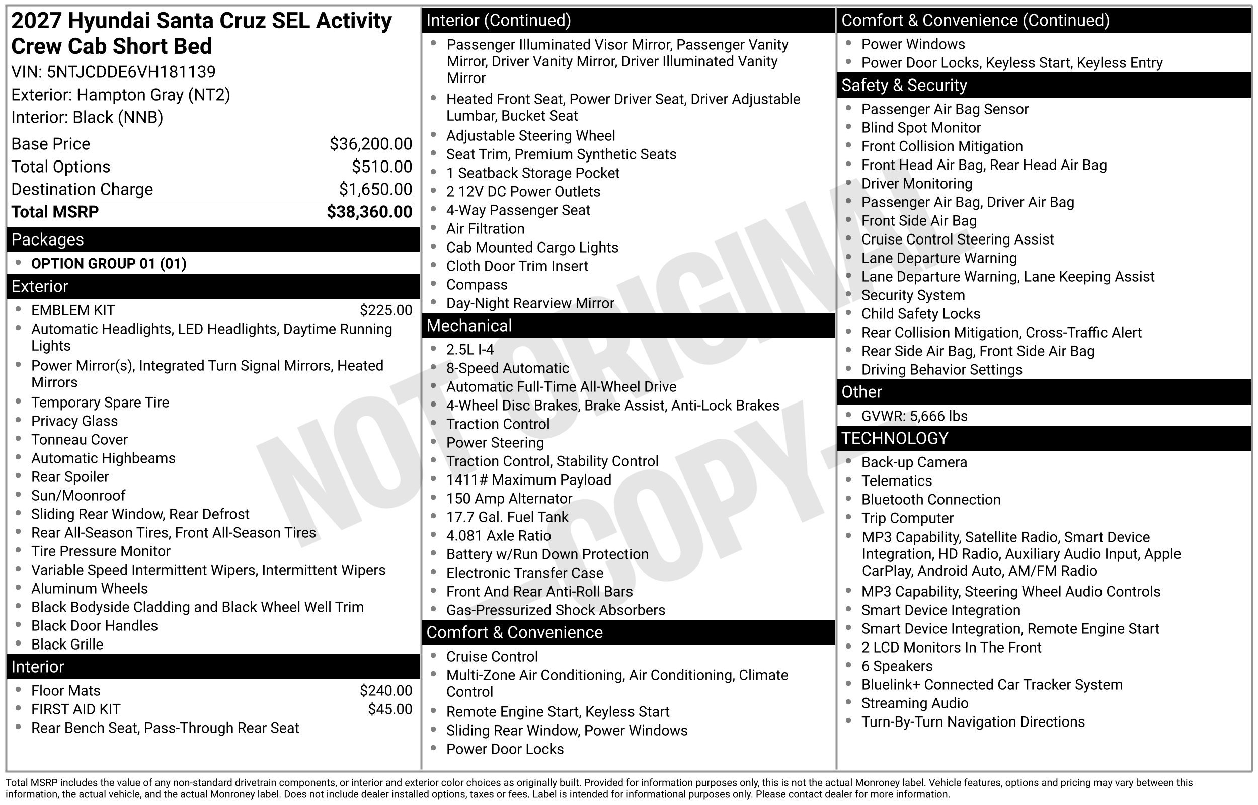 New 2027 Hyundai Santa Cruz SEL AWD/4WD image 3