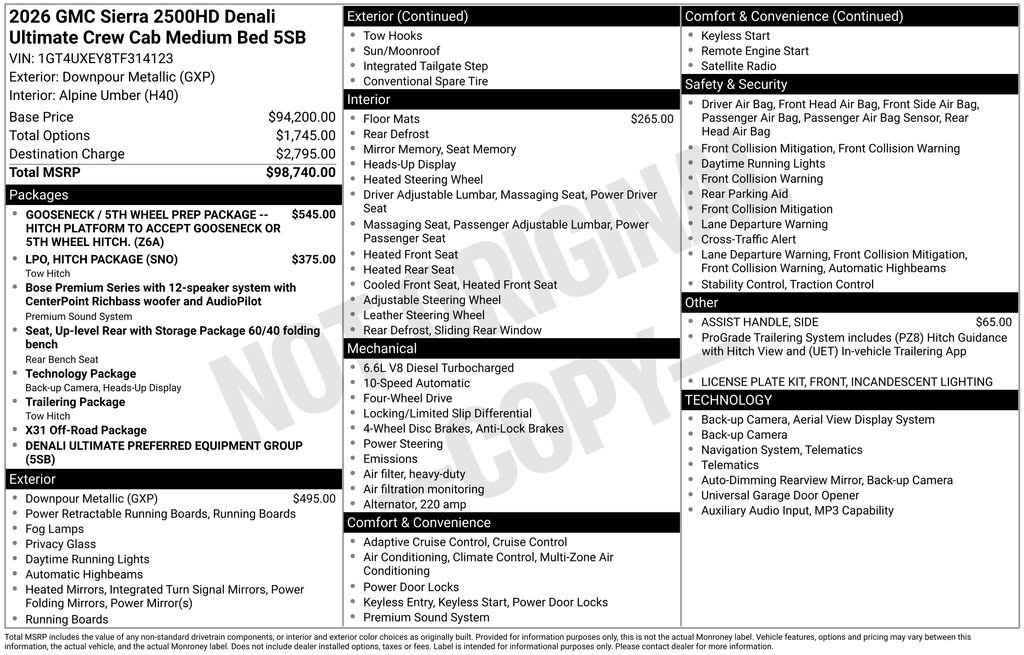 New 2026 GMC Sierra 2500 Denali Ultimate AWD/4WD image 42